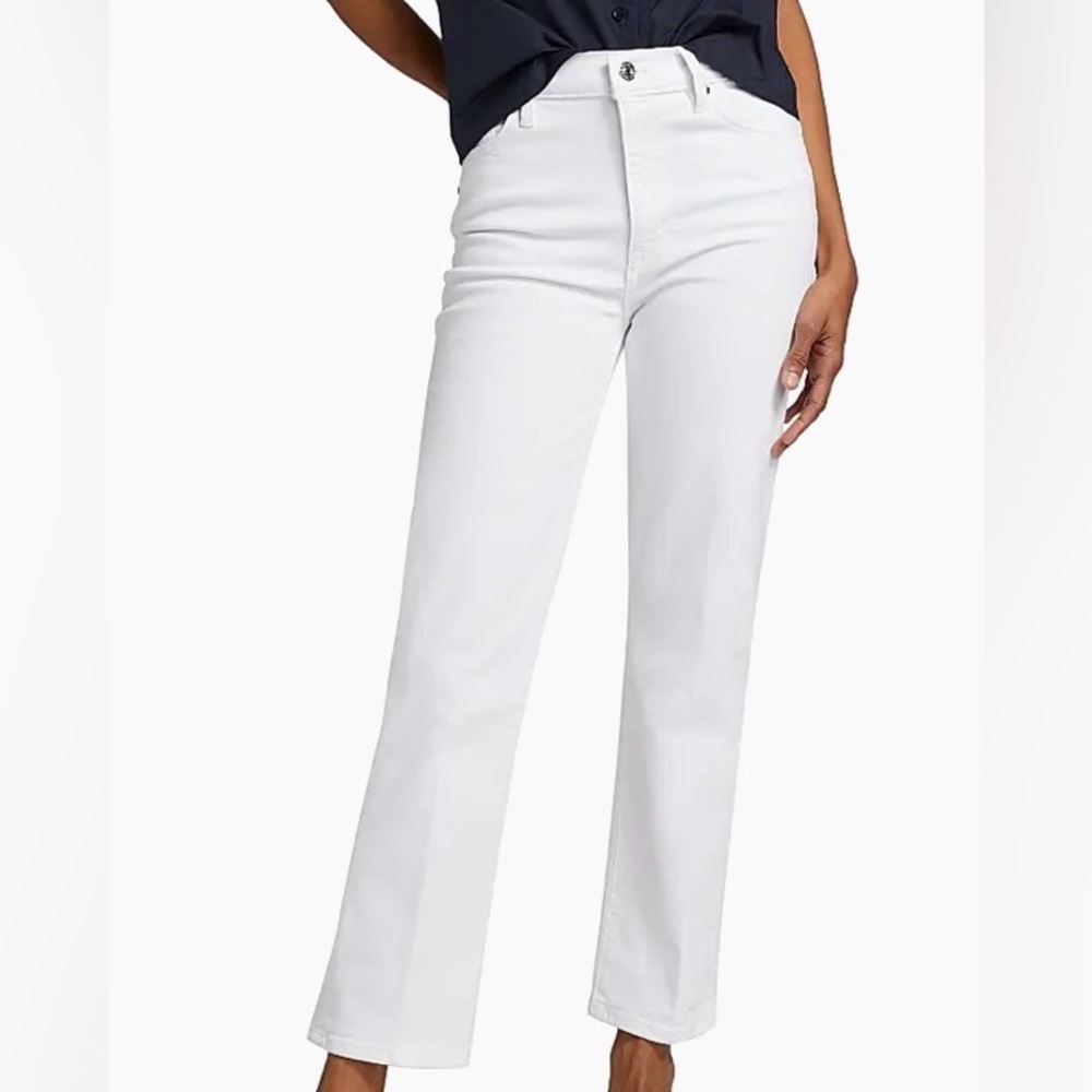 FRAME The Le High Straight White Classic Curve Enhancing Jeans Size 25